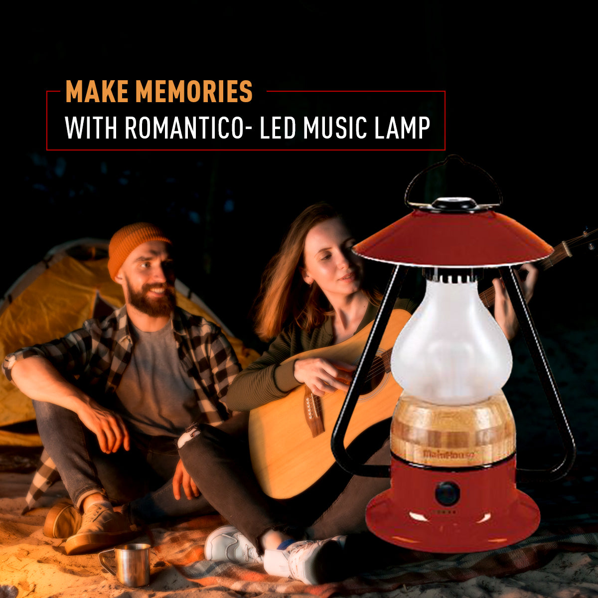 TRU De-LIGHT ROMANTICO LED All-in-One Lamp, Rechargeable, Bluetooth Music Speaker - FIRE RED / YELLOW / AUQA BLUE / GREEN / BLACK - Www.Shopthatapp.ca