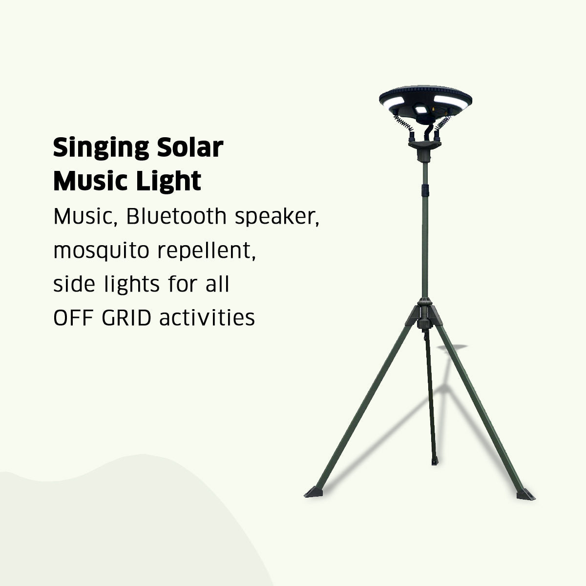 TRU De-LIGHT Singing Music Solar LED Light - Strong BT Speaker/Main Light+3 Detachable Multi Mode Lights/Tripod+Carry Bag - Www.Shopthatapp.ca