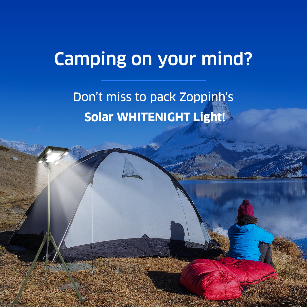 TRU De-LIGHT WHITENIGHT Multipurpose LED Solar / AC / DC - Garden, Camping Main Light + 4 Independent Detachable Multi Mode Side Lights / Tripod + Carrying Bag - Www.Shopthatapp.ca