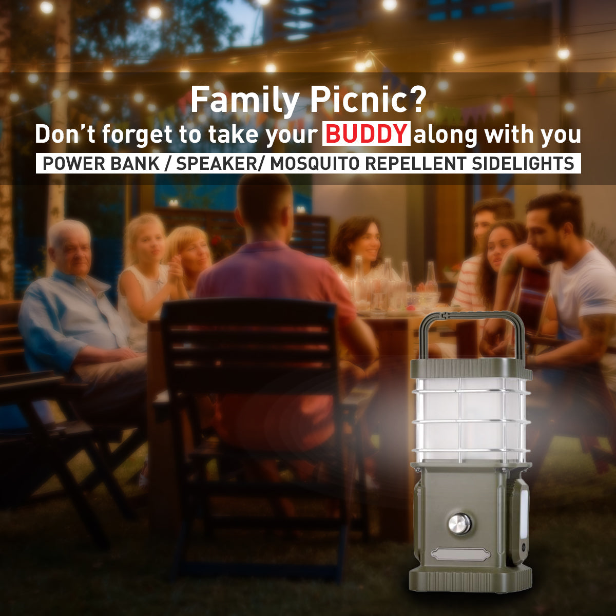 TRU De-LIGHT BUDDY Dimmable LED Lamp / Power Bank / Bluetooth Speaker / Independent side lamps - Music / Decoration - All-In-One - Www.Shopthatapp.ca