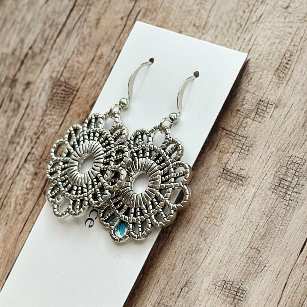 Lace Earrings with Textured Design for Stylish Elegance