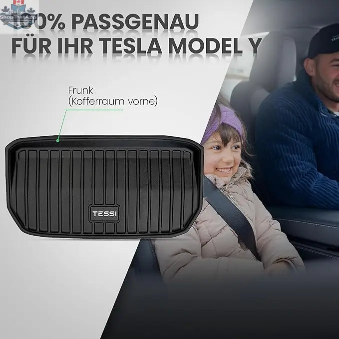 Tesla Model Y Gummimatte Frunk (vorderer Kofferraum) TESSI® Greenline 75% Recycling Material - Shopthatapp.ca