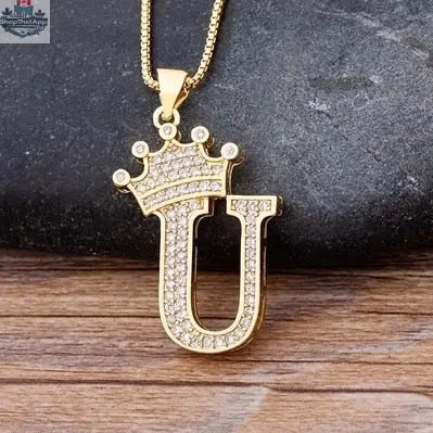 Letter Pendant with Chain - Gold - Shopthatapp.ca