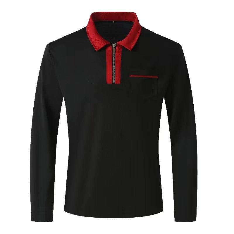 2024 Autumn Men's Zipper Polo Shirts - Trendy Long Sleeve Fashion - Shopthatapp.ca