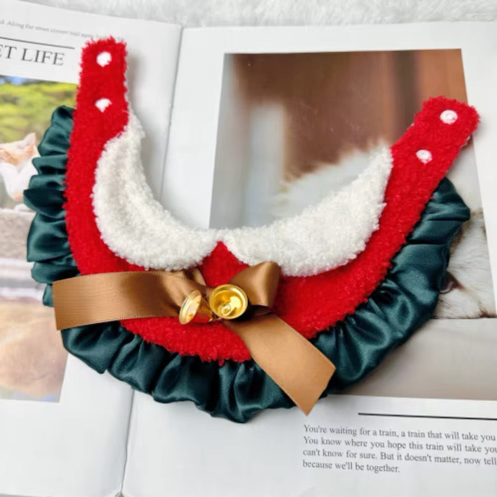 Christmas Pet Bandana – Festive Fur-Trim Holiday Accessory - Shopthatapp.ca