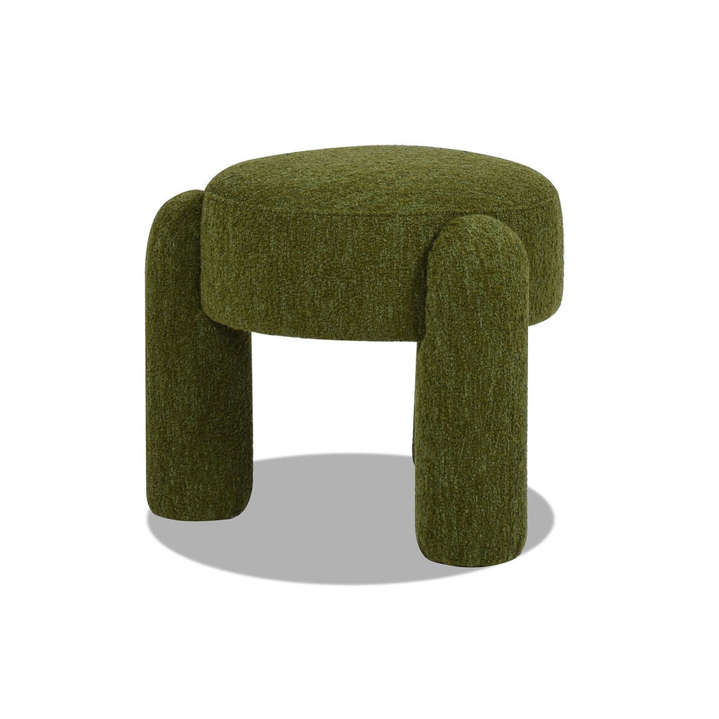 Olea Boucle Ottoman - Moss Green - Www.Shopthatapp.ca