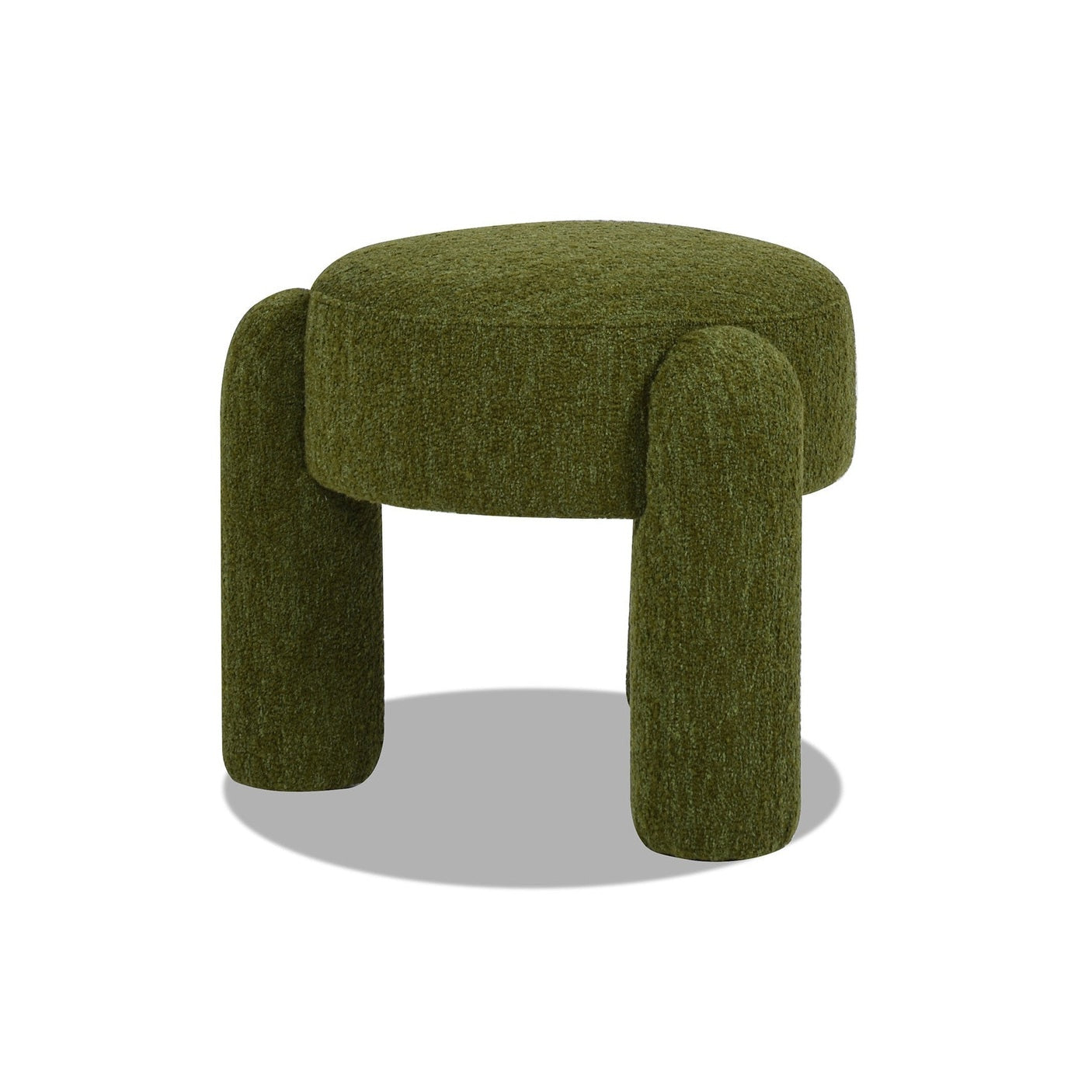 Olea Boucle Ottoman - Moss Green - Www.Shopthatapp.ca