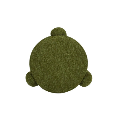 Moss green Hygge Design House Olea Boucle Ottoman with a stylish, textured fabric, versatile home accent for living rooms or bedrooms.