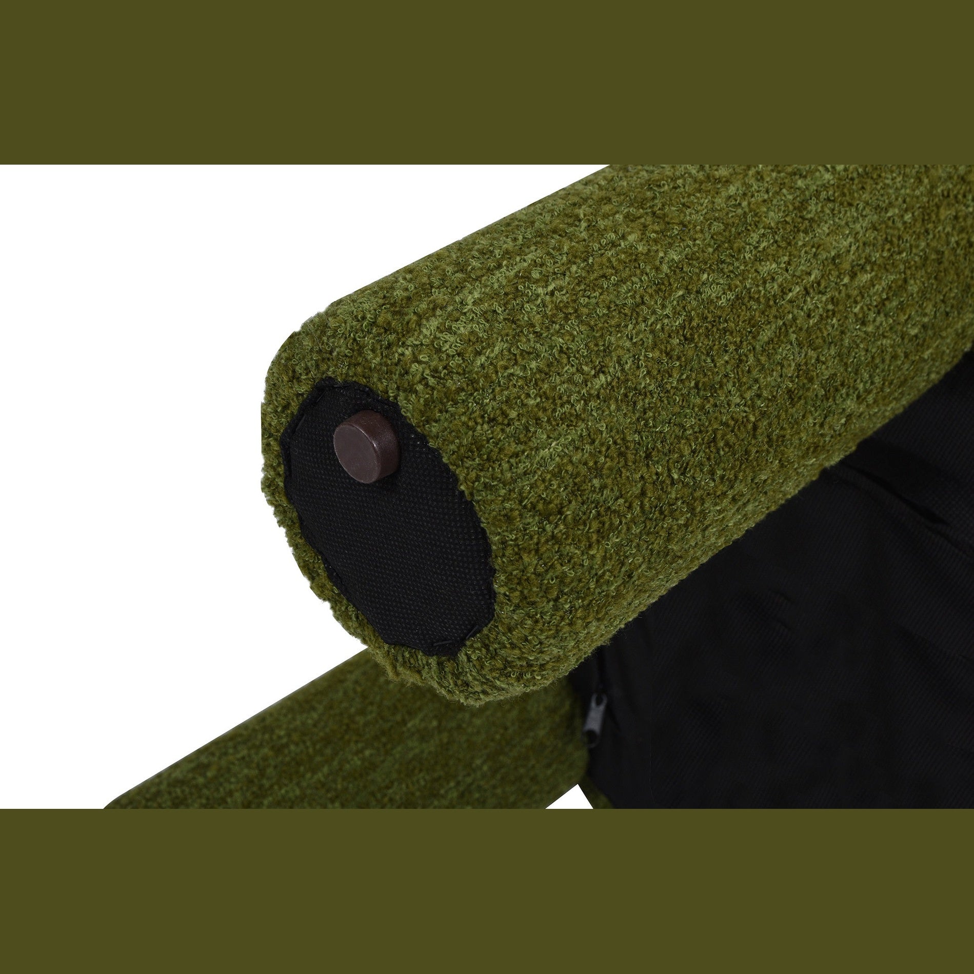 Olea Boucle Ottoman - Moss Green - Www.Shopthatapp.ca