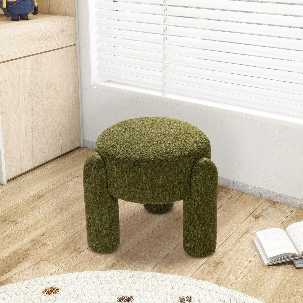 Olea Boucle Ottoman - Moss Green - Www.Shopthatapp.ca
