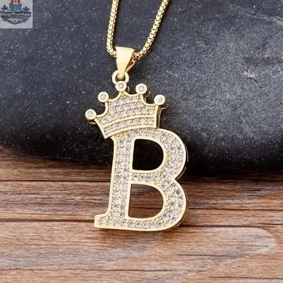 Letter Pendant with Chain - Gold - Shopthatapp.ca