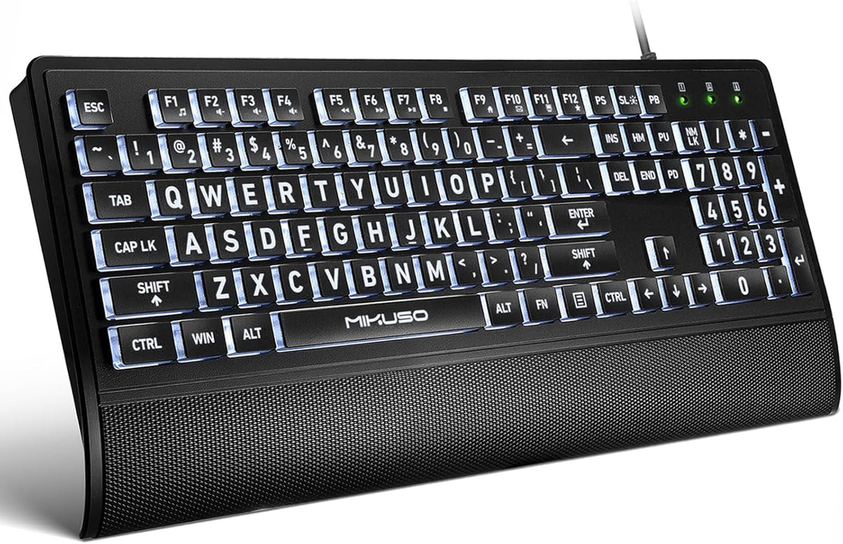 Large Print Backlit Keyboard for Seniors & Visually Impaired--www.Shopthatapp.ca-ebasketonline