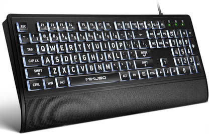 Large Print Backlit Keyboard for Seniors & Visually Impaired--www.Shopthatapp.ca-ebasketonline