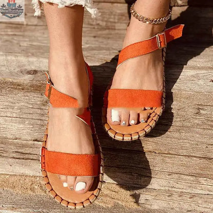 Side Buckle One Strap Fashion Ladies Sandals - Shopthatapp.ca