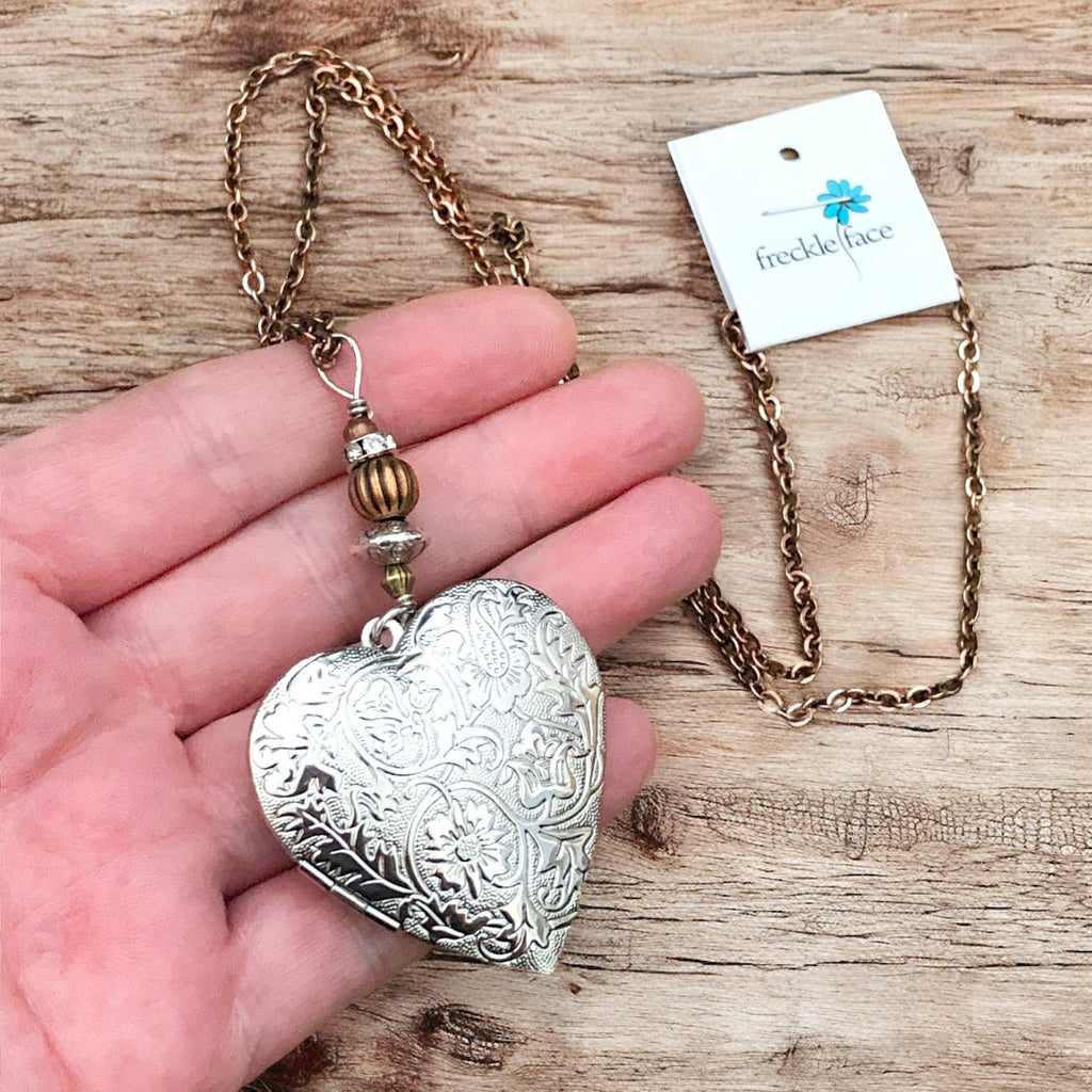 Heart Locket Necklace - Personalized Photo Keepsake Jewelry