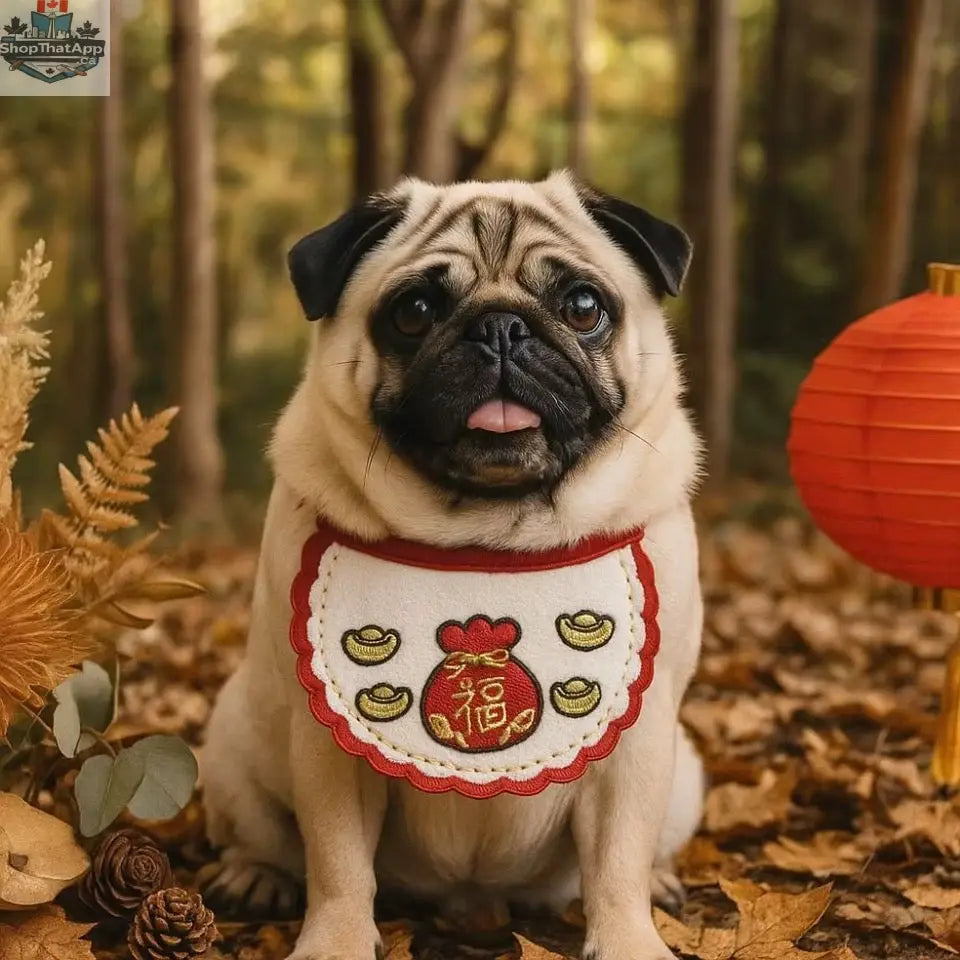 Fortune Blessing Pet Bib for Dogs & Cats | Lunar New Year Accessory - Shopthatapp.ca
