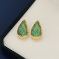 18K Gold-Plated Teardrop Earrings with Zircon Accents - Shopthatapp.ca