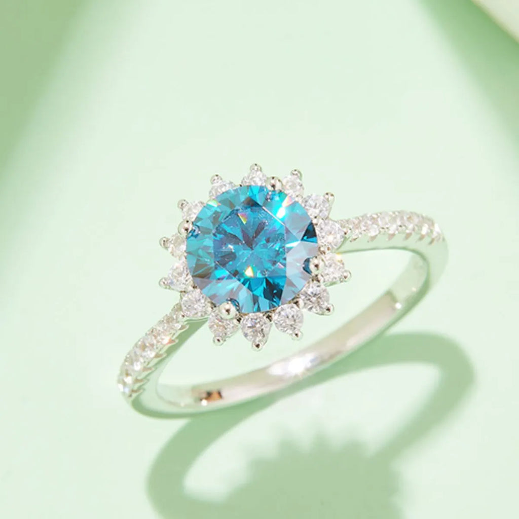 2 Carat Moissanite Silver Ring in 925 Sterling Silver - Shopthatapp.ca