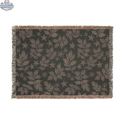 Botanical Star Woven Blanket — Reversible Leaf & Star Pattern Throw - Shopthatapp.ca