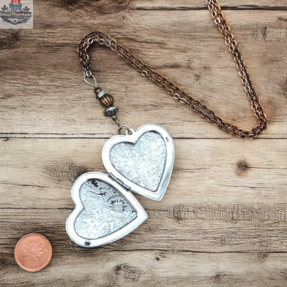 Heart Locket Necklace - Personalized Photo Keepsake Jewelry - Shopthatapp.ca