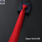 Mens Business Formal Zipper Tie With Blue Stripes - Shopthatapp.ca