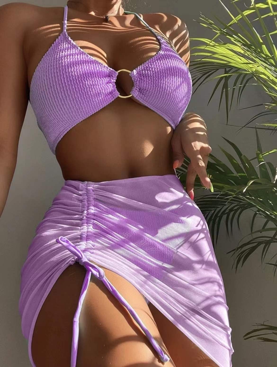 3pcs Halter Bikini Swimsuit - Personalized Summer Fashion Beach Set - Shopthatapp.ca