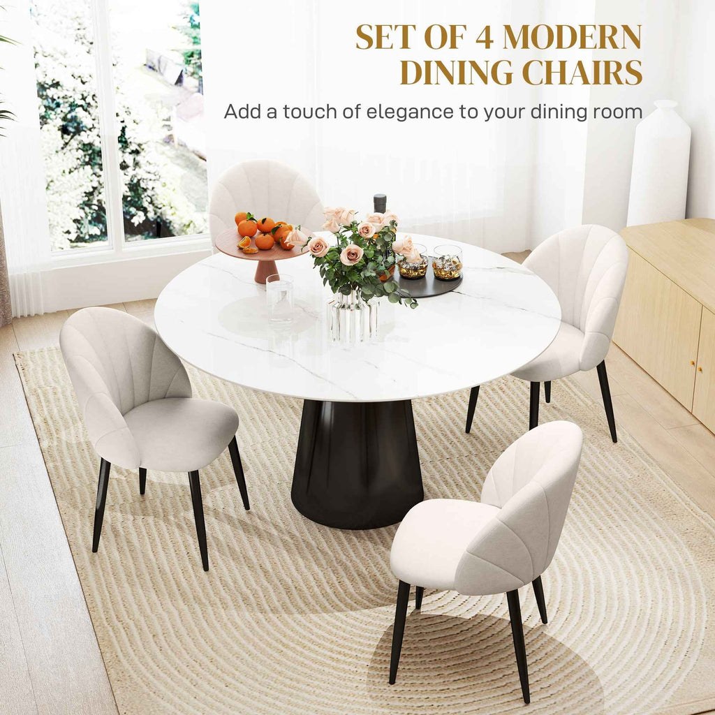 Skylar Modern Dining Chairs Set of 4-Cream White