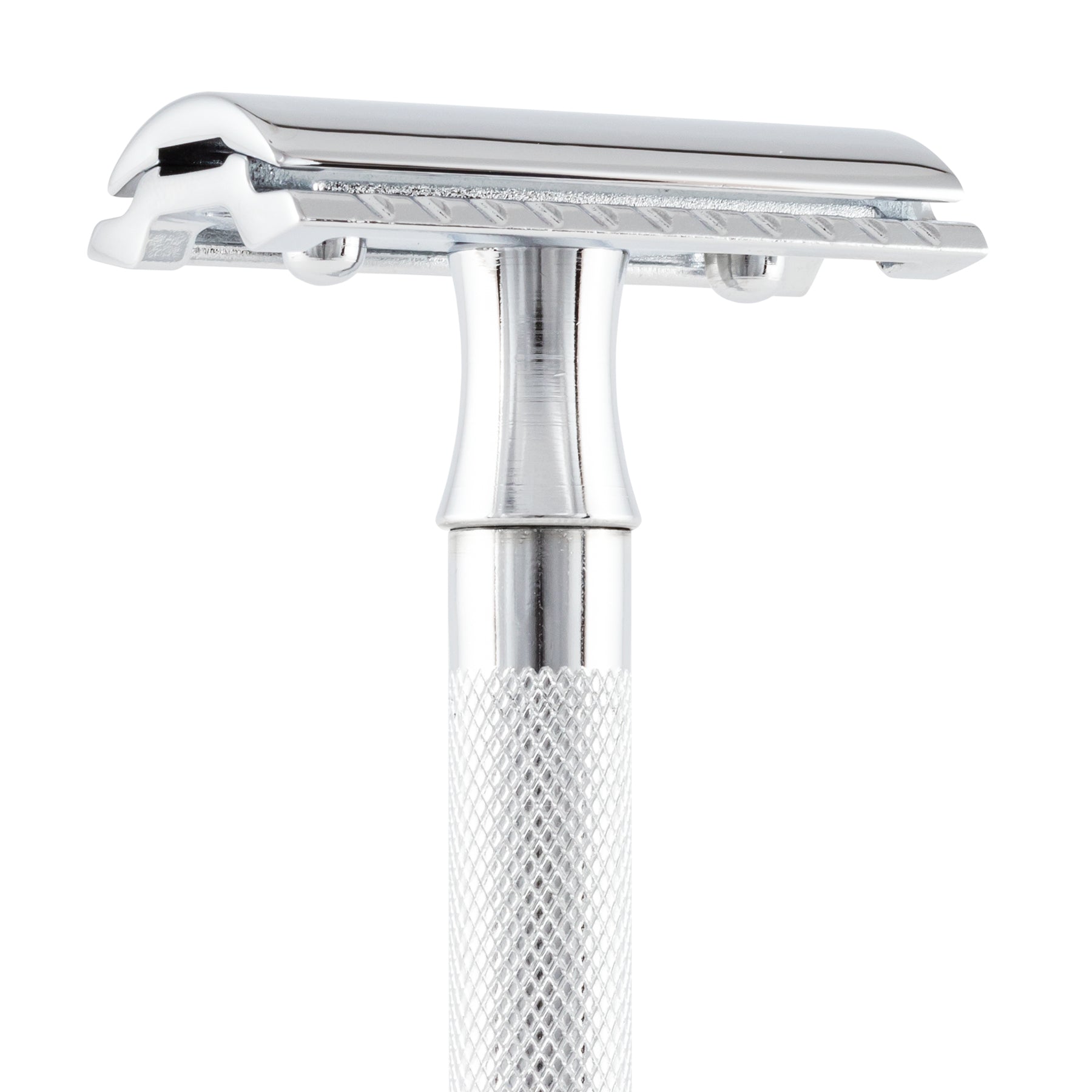 Merkur 23C Safety Razor - 3-Piece DE Razor with Closed Comb, Knurled Extra Long Handle in Chrome