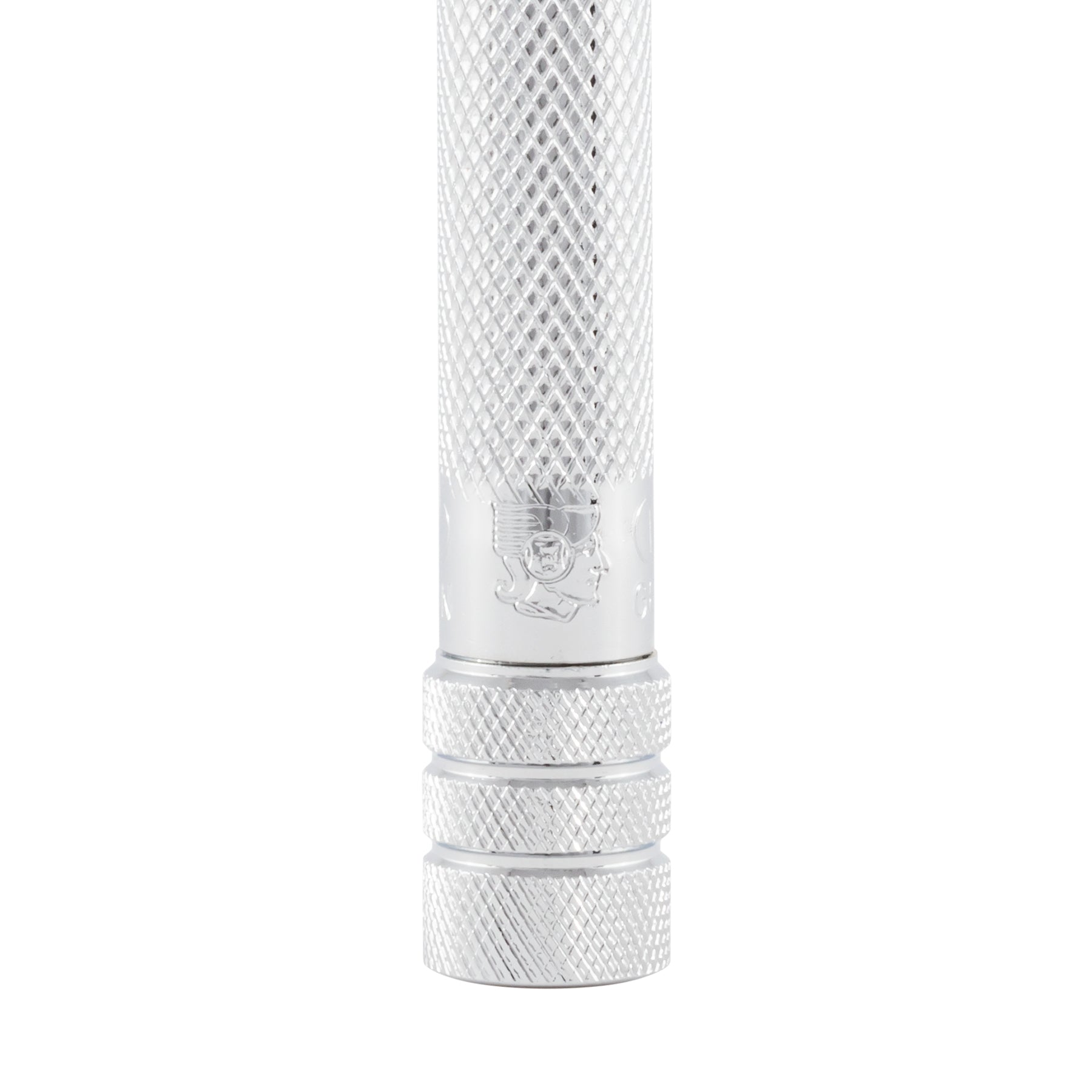 Merkur 23C Safety Razor - 3-Piece DE Razor with Closed Comb, Knurled Extra Long Handle in Chrome