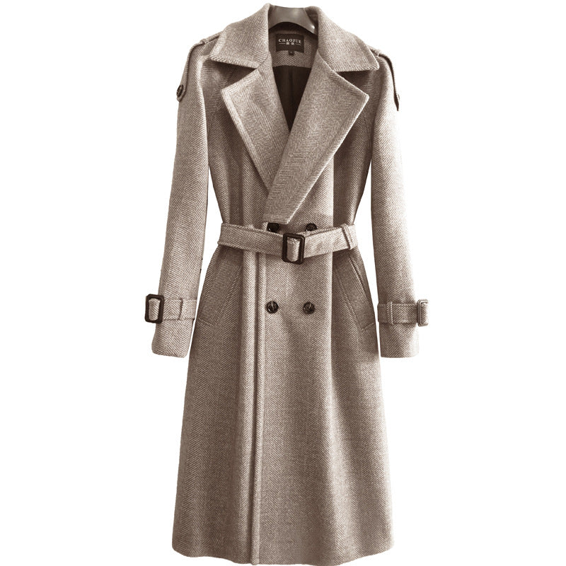 knee Herringbone Coat For Mens