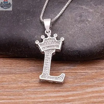 Elegant Silver Letter Pendant with Chain - Personalize Your Style - Shopthatapp.ca
