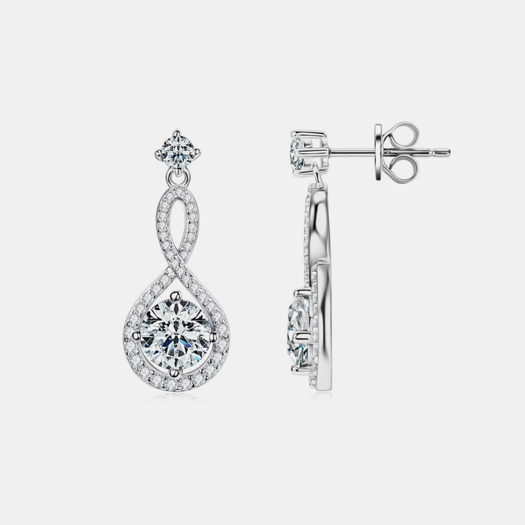 1 Carat Moissanite Silver Earrings in 925 Sterling Silver - Shopthatapp.ca