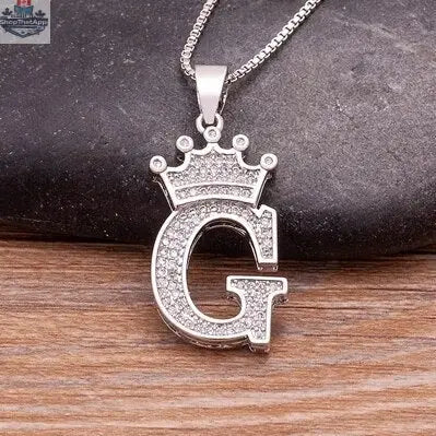 Elegant Silver Letter Pendant with Chain - Personalize Your Style - Shopthatapp.ca