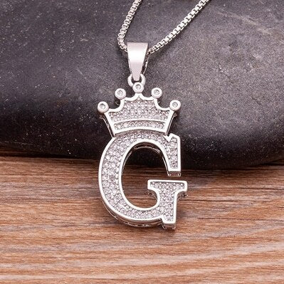 Elegant Silver Letter Pendant with Chain - Personalize Your Style