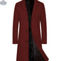 Men's Casual Extended Above The Knee Woolen Trench Coat - Shopthatapp.ca