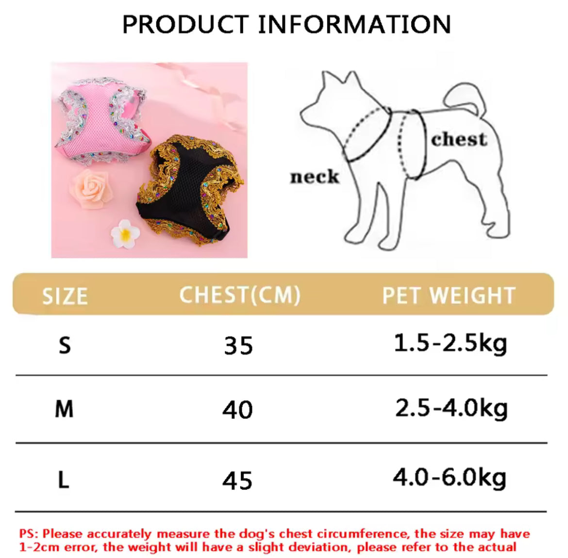 Crystal Lace Luxury Dog Harness and Leash Set – Designer Pet Wear - Shopthatapp.ca