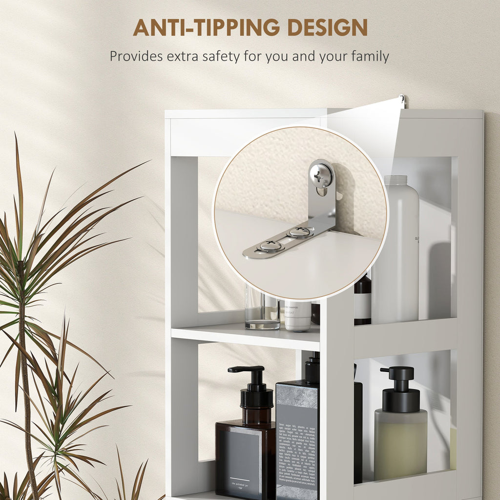 Slim Bathroom Cabinet with 3 Drawers & 2 Shelves