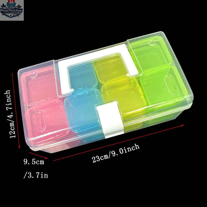 Large 32-grid plastic storage box by EX-STOCK Canada with multiple compartments for organized, portable storage solutions.