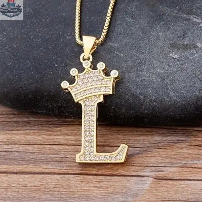 Letter Pendant with Chain - Gold - Shopthatapp.ca