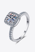 2 Carat Moissanite Halo Ring with Square Design - Shopthatapp.ca