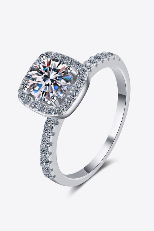 2 Carat Moissanite Halo Ring with Square Design - Shopthatapp.ca