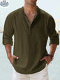 New Men's Casual Blouse Cotton Linen Shirt Loose Tops Long Sleeve Tee Shirt Spring Autumn Casual Handsome Men's Shirts - Shopthatapp.ca