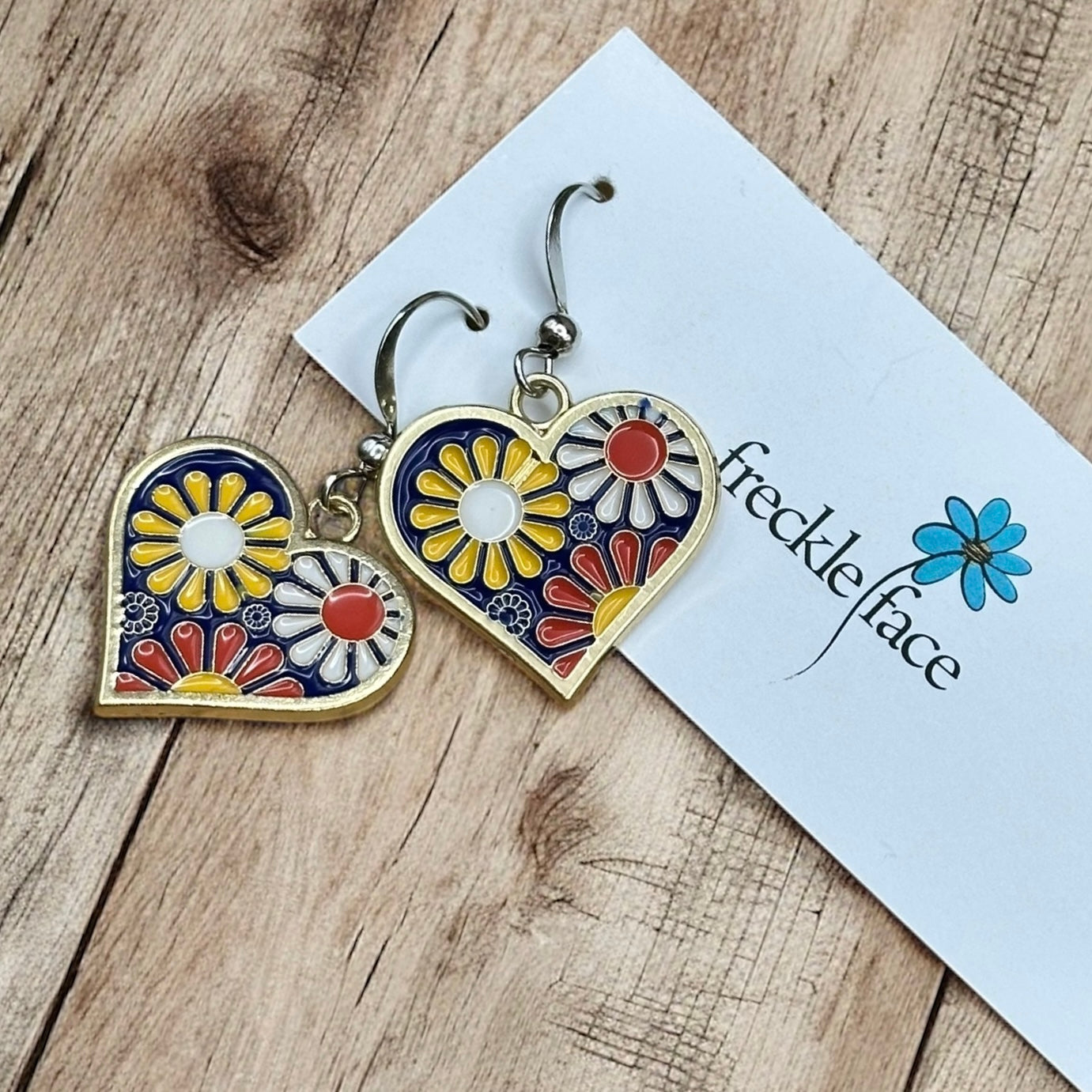 Retro Flower Power Earrings – Colorful Enamel Dangles, Hypoallergenic & Lightweight - Shopthatapp.ca