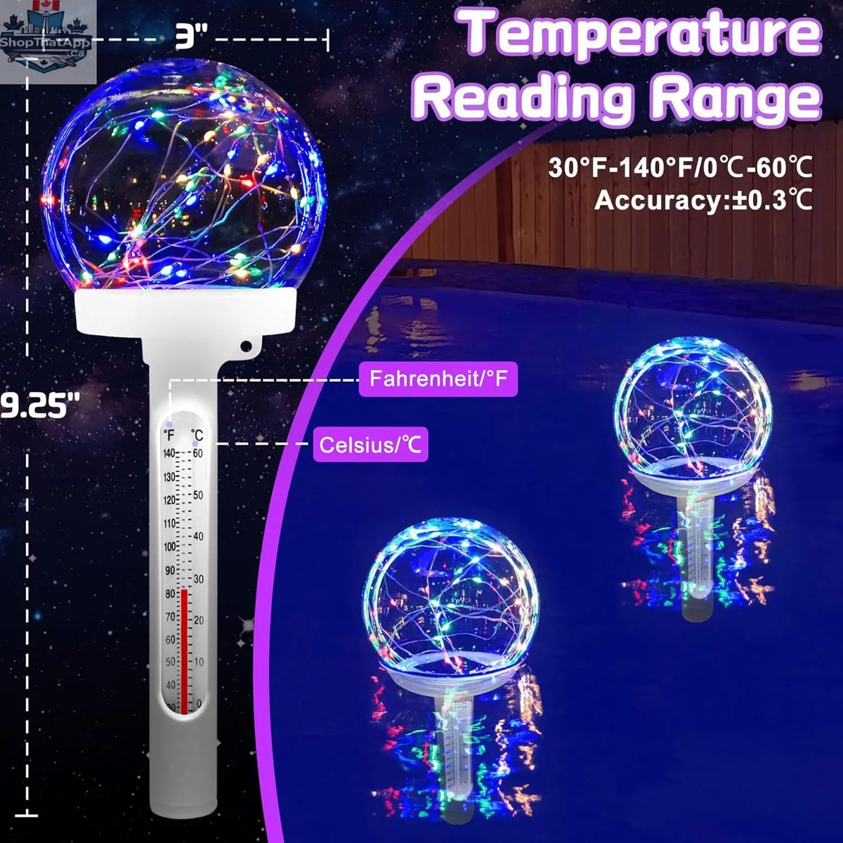Bathtub Thermometer Swimming Pool Thermometer Pool Bathtub Thermometer - Shopthatapp.ca