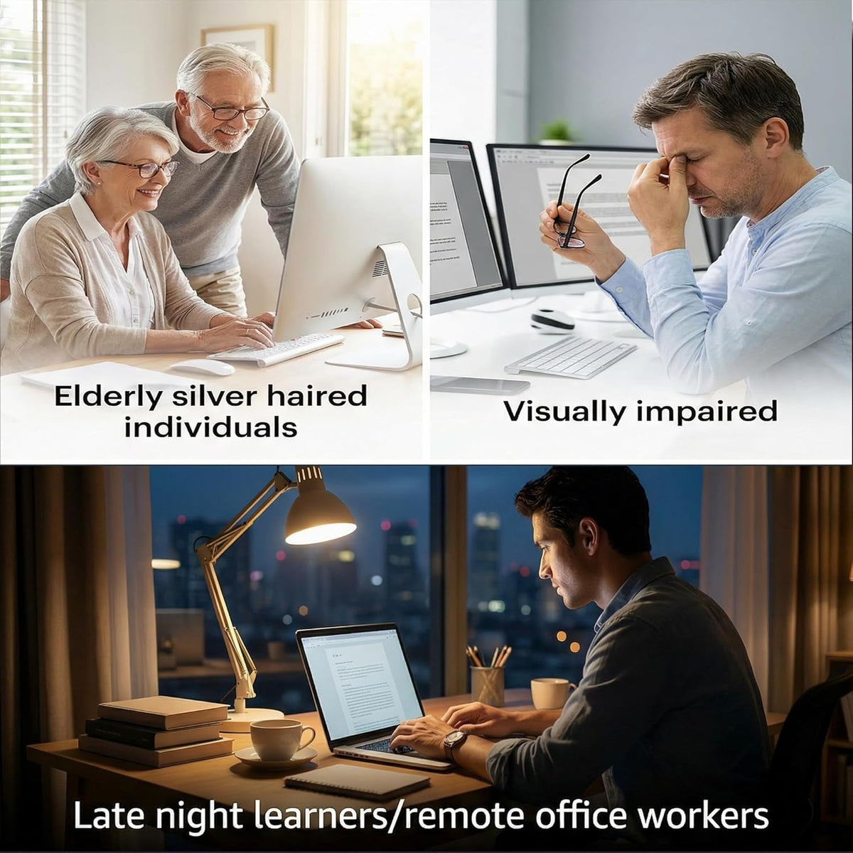 Large Print Backlit Keyboard for Seniors & Visually Impaired--www.Shopthatapp.ca-ebasketonline