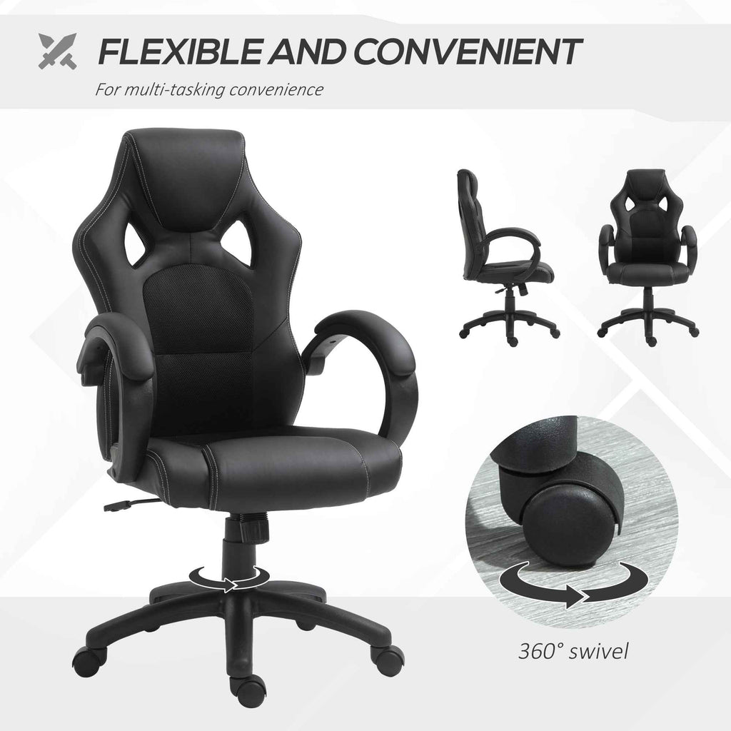 Erling Gaming-Office Chair with Swivel and Tilt Functions-Black