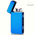 1pc Hot Electric Windproof Metal Lighter, Double Arc Flameless Plasma Rechargeable USB Lighter, LED Power Display Touch Sensor Lighter Christmas Gift