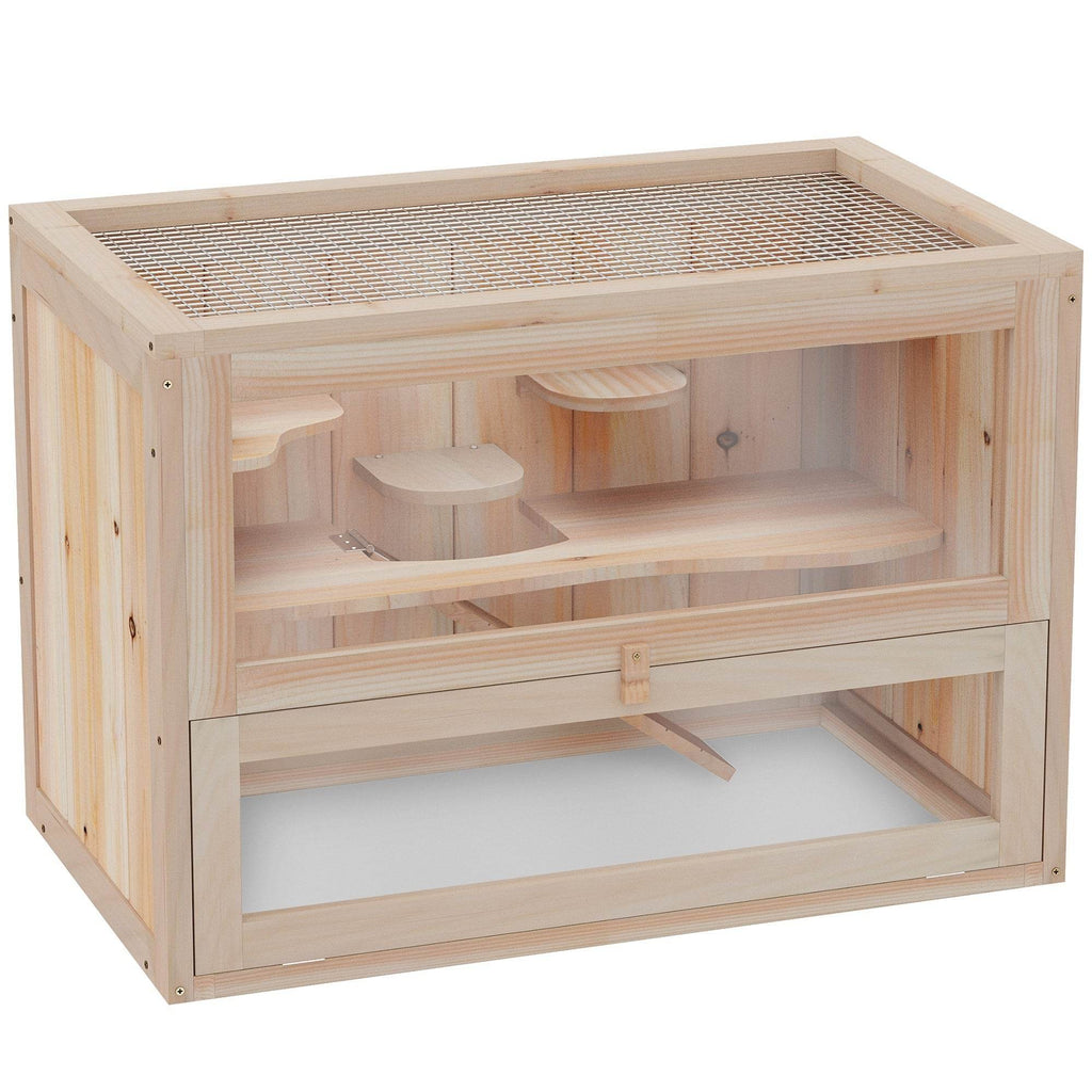 2- Tier Wooden Crafted Hamster Rodent Habitat Cage