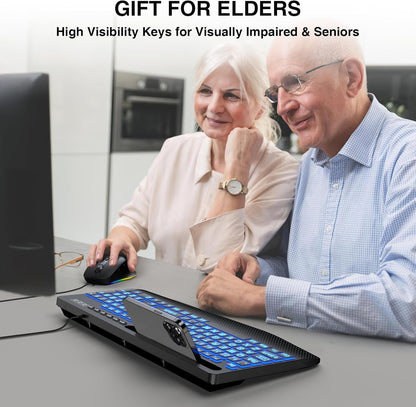 Wired Keyboard Mouse Combo – Large Print Backlit with Ergonomic Wrist Rest & 6-DPI RGB Mouse--www.Shopthatapp.ca-ebasketonline