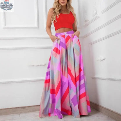 Solid-color High-waisted Wide-leg Pants For Women - Shopthatapp.ca